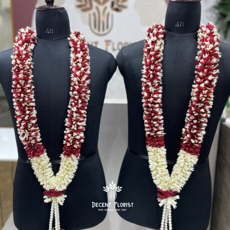 Red Rose petals and Rajnigandha flower